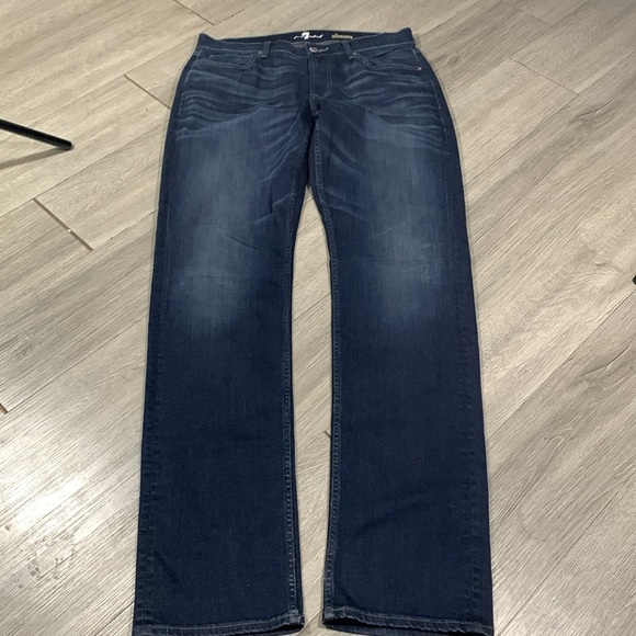 7 For All Mankind “Slimmy” Darkwash Stretch Jeans size 32 - Picture 7 of 13